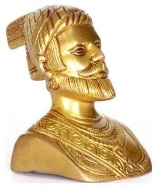 Polished Brass Chhatrapati Shivaji Statue, for Dust Resistance, Heat Resistance, Color : Golden