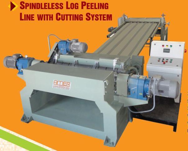 Spindleless Log Peeling Line with  Cutting System