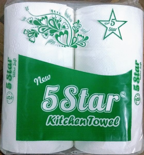  Tissue rolls Kitchen Towels, Size : 200mm x 200mm