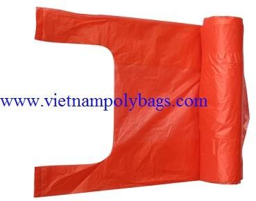Vest Handle Plastic Bag On Roll