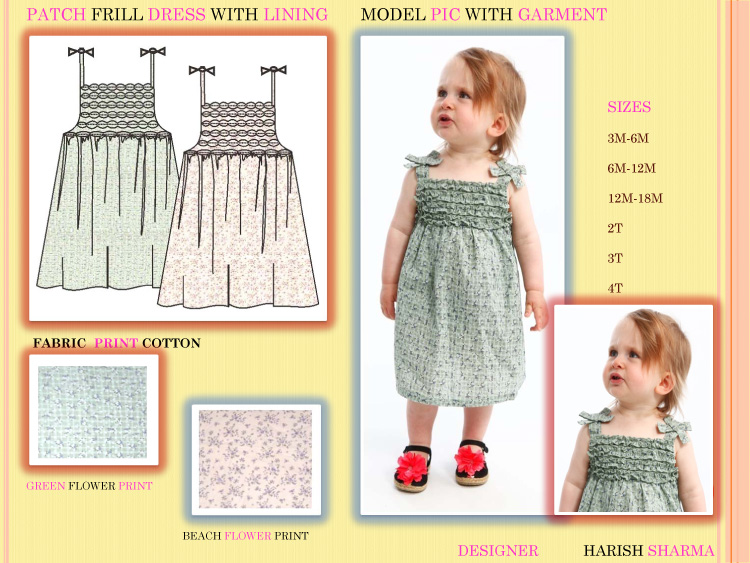 Patch Frill Dress for kids