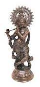Brass Krishna Statue, Color : Silver