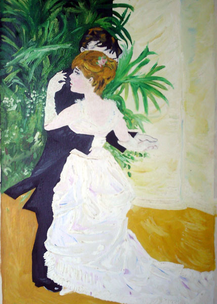 Oil Painting, Starry Nights, Dancing Couple