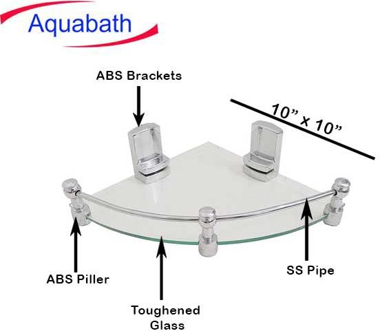 10 x 10 Plain TP Clear Corner Shelf