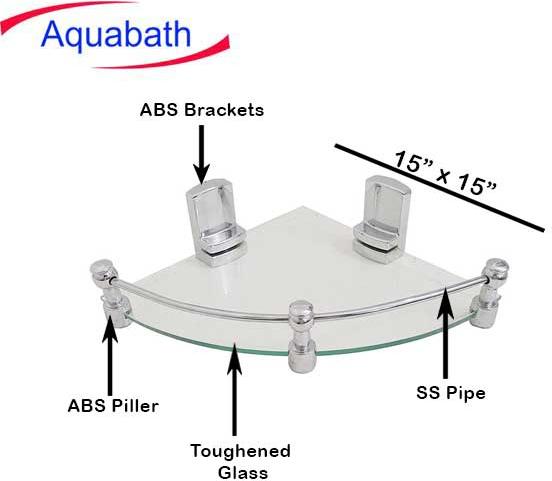 15 x 15 Plain TP Clear Corner Shelf