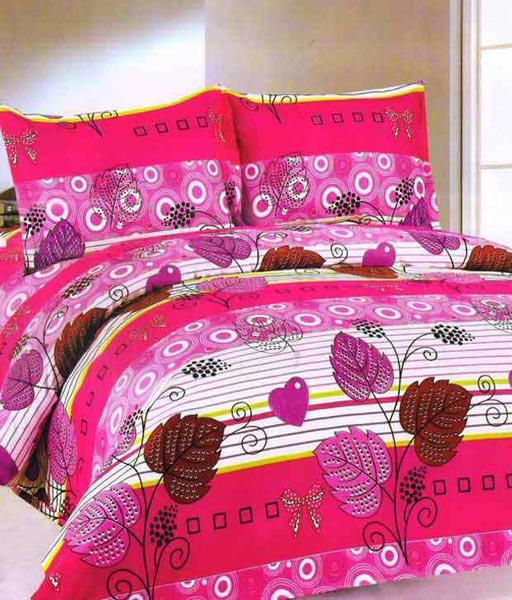 Fablinen Comtemporary Double Bedsheet with 2 Pillow Covers