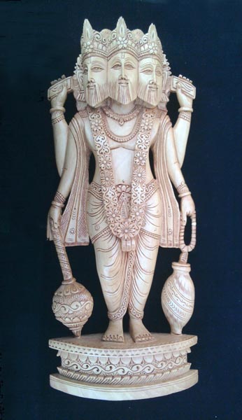 Wooden Brahma Statue