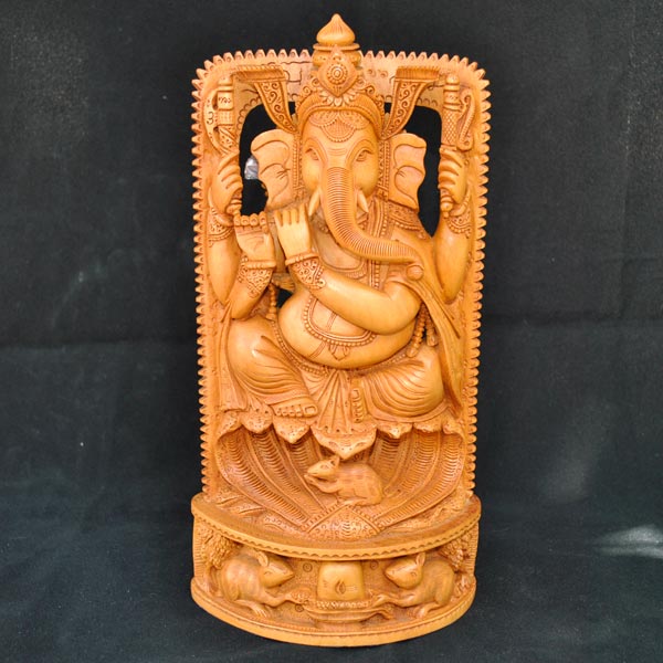 Wooden Ganesha Statue