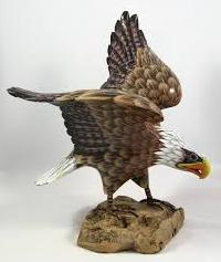 wooden eagle sculptures