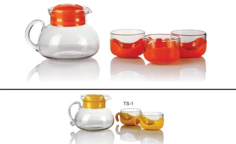 Polished Plain Glass Tea Set, Size : 2.5x2.5inch, 2.6x2.6inch