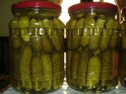Canned Cucumber in Glass Jar