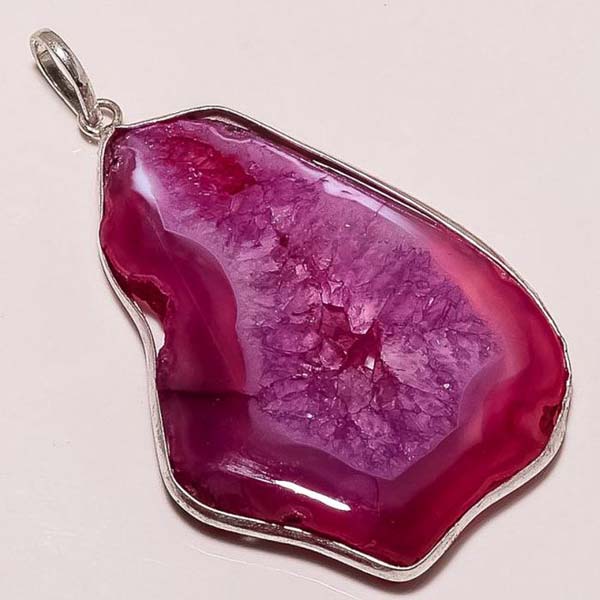 Natural Pink Chalcedony Pendant