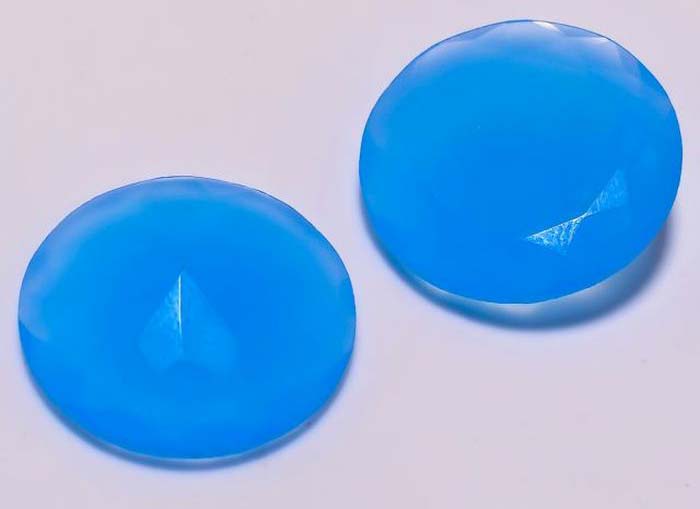 Sky Blue Chalcedony Faceted Round Cut Stone