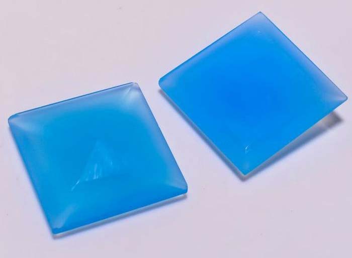 Sky Blue Chalcedony Faceted Square Cut Stone