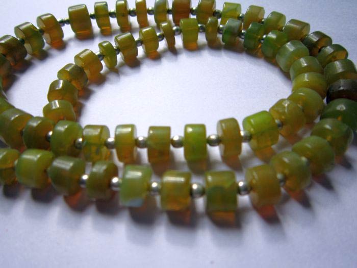 Yellow Opal Tyre Beads