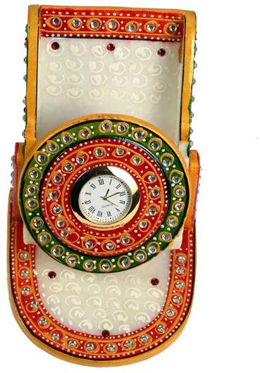 Handicraft marble stand with watch