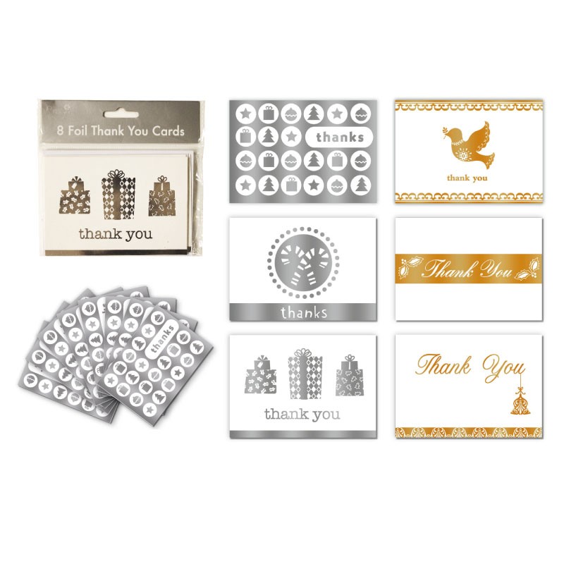 FOIL CHRISTMAS THANK YOU CARDS