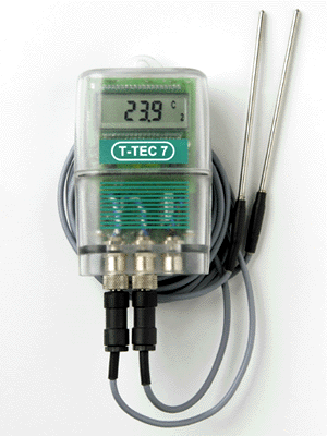T-TEC 7-3F Two Remote Sensor Temperature Data Logger