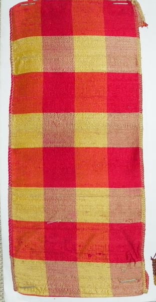 Red Gold Plaid Fabric