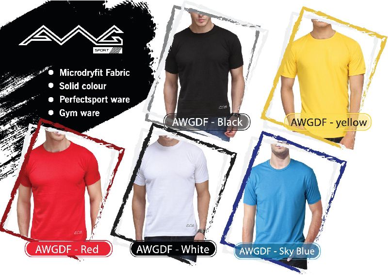 Mens Performance Sports Round Neck Half Sleeve T-shirt