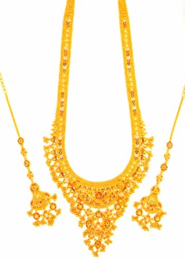 Gold Necklace Set GNS - 01 by Shri Radhey Chain, Gold Necklace Set from ...