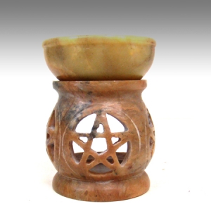 3 Pentacle Carved  Aroma Lamp