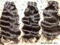 Machine weft curly hair, Color : Black