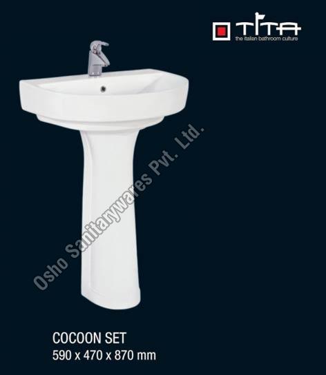 Pedestal Wash Basin and Tap Set