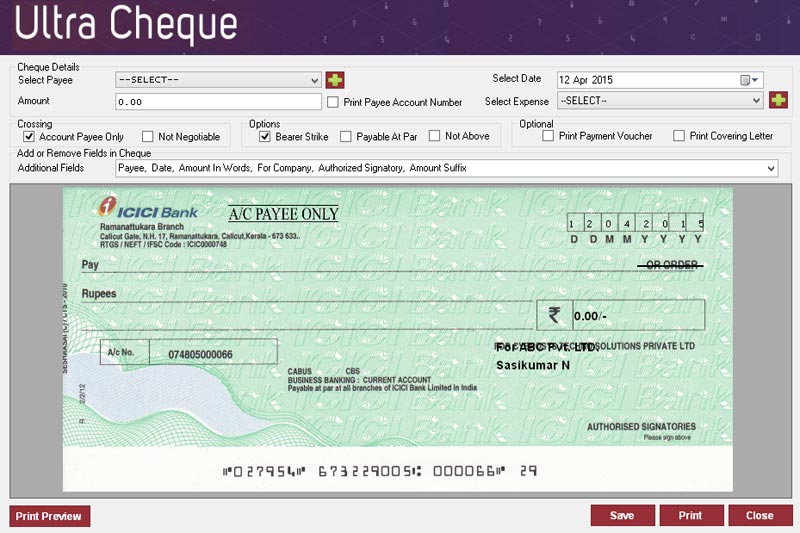 Desktop Based Cheque Manager Application