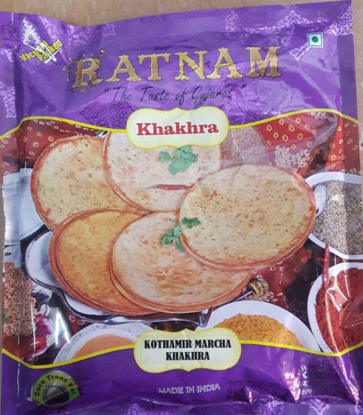 Ratnam Chatpata Chat Khakhra, Taste : lime, light spicy, salty taste