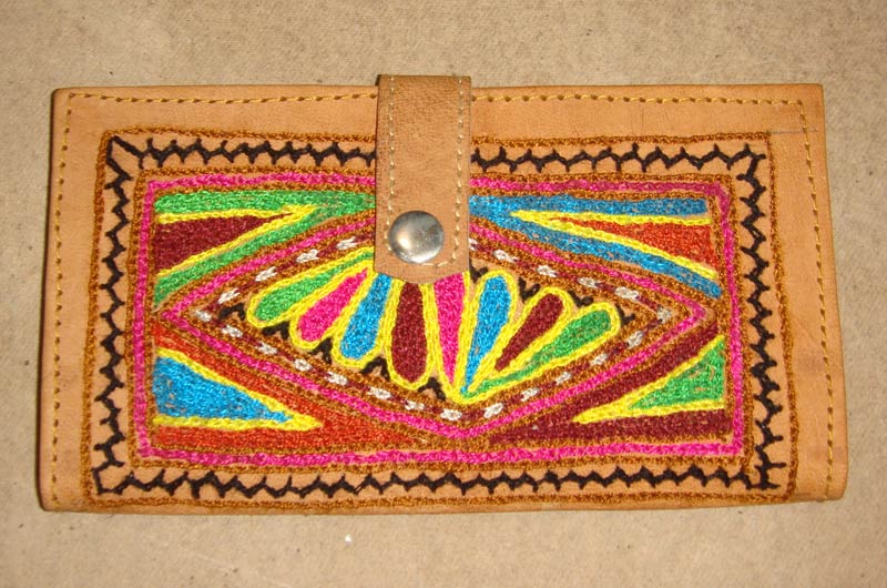 Mojari exporters Leather Embroidery Wallets