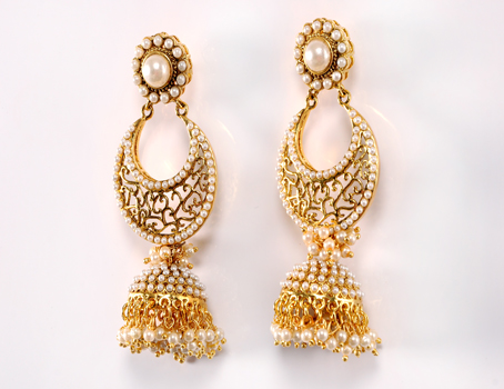 Golden Pearl Kadi Dull Earring