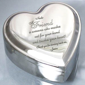 Engraved Friend Heart Jewelry
