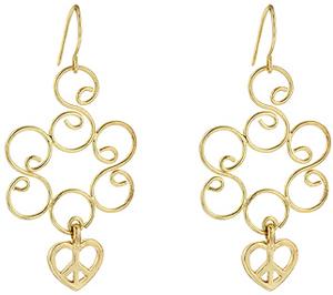 Golden Heart Dangle Earrings