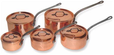 Copper Sauce Pan Set
