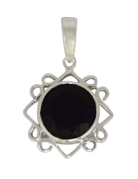 Designer Black Spinel Gemstone 925 Sterling Silver Pendant