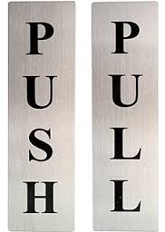 Push Pull Stainless Steel Etched Plate, for Shop, Office, Entrance gate., Length : 15cm