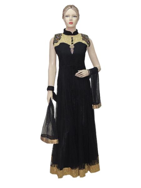 Designer Black Long Floor Length Anarkali Suit