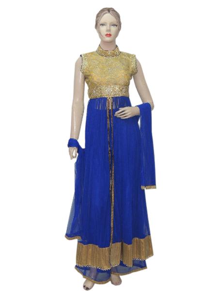 Ethnic Bollywood Ethnic Blue Long Choli With Palazzo