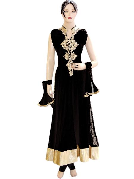 Ethnic Girlish Black Long Floor Anarkali Suit