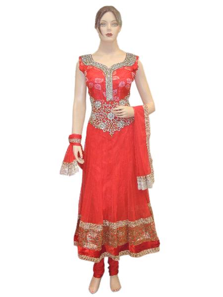 Exclusive Bollywood Designer Long Red Anarkali Suit