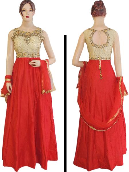 Exclusive Fancy Designer Red Long Floor Length Anarkali Suit