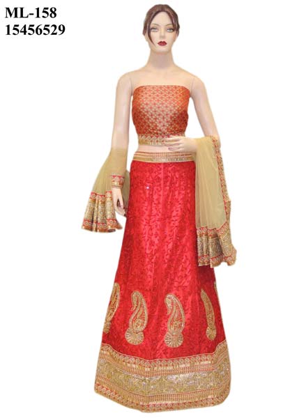 Yellow and Red Combination Party Wear Lehenga Choli With Green Koti :: MY  SHOPPY LADIES WEAR