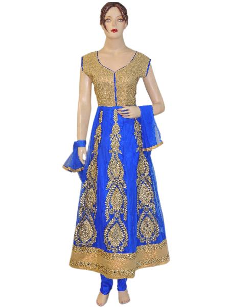 Indian Bollywood Ethnic Blue Long Anarkali Suit