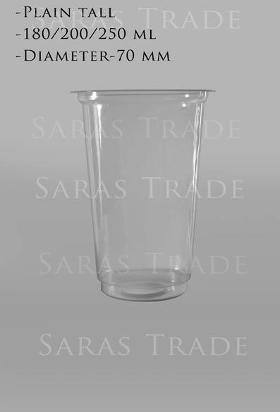 Plain Tall Plastic Disposable Glass