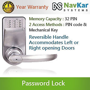 Smart Password Based Door Locking System Access Methods: (pin + Key)