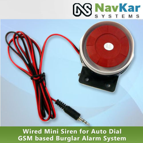 Wired Mini Siren for Auto - Dial GSM Based Burglar Alarm System