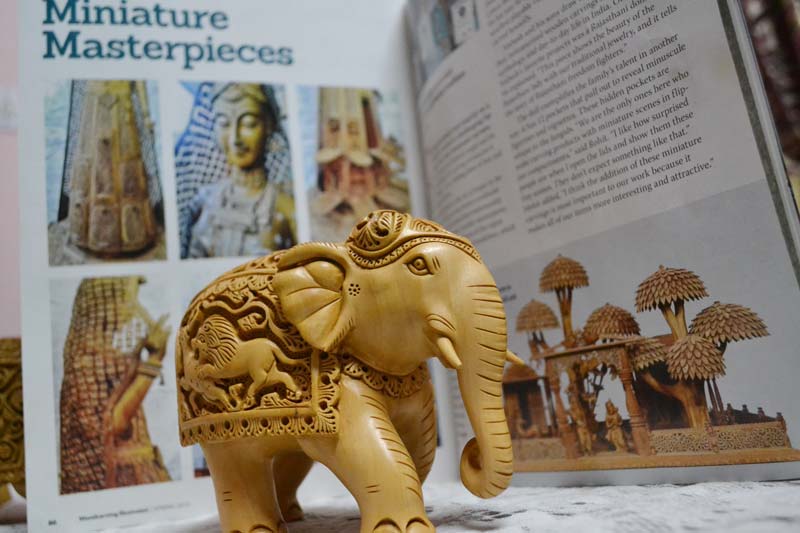 Wooden Elephant Sculpture