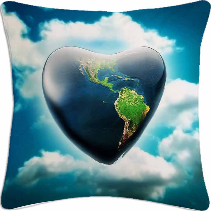 Blue Heart Cushion Cover