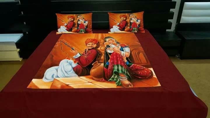 2 Pillow Covers Traditional Velvet Double Bedsheets
